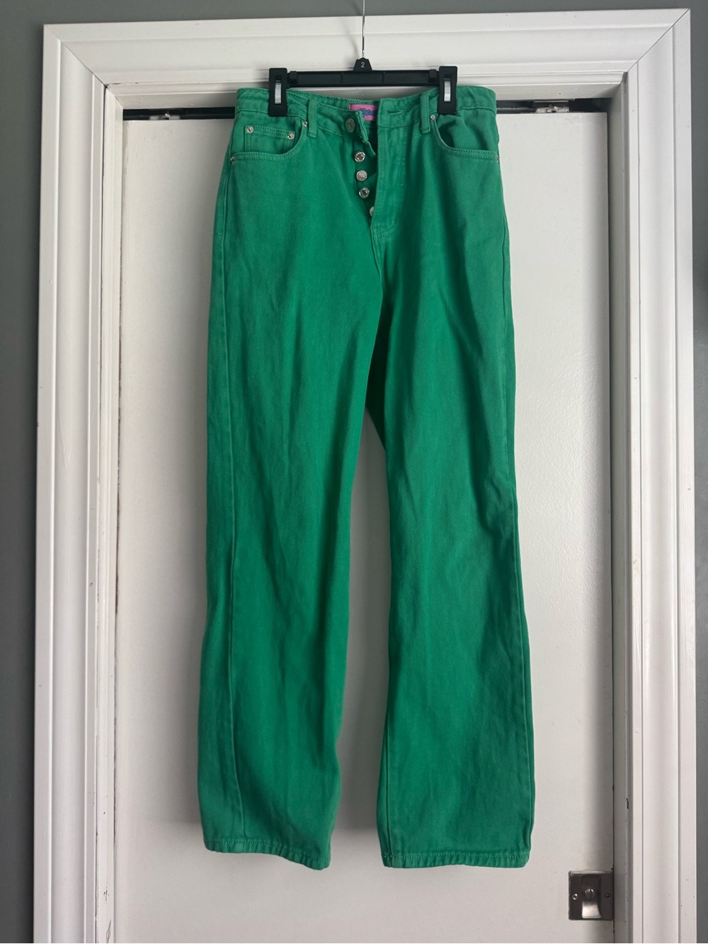 Edikted Emerald Green Flare Jeans size medium